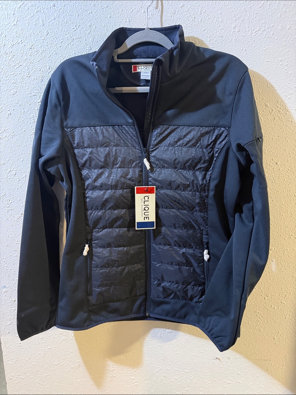 Clique Women's Quilted Hybrid Puffer Jacket - Navy